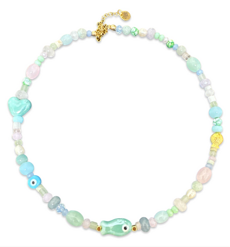 Lucky fish beads necklace turquoise