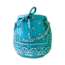 Load image into Gallery viewer, Bandana bucket bag baby blue