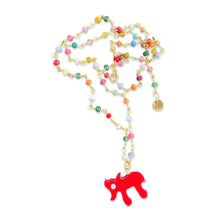 Load image into Gallery viewer, Lucky חי necklace red coral stone