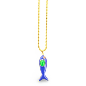 Lucky fish Necklace blue