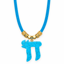 Load image into Gallery viewer, Luxury CHAI cord necklace turquoise stone