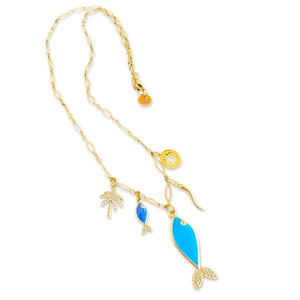 Lucky charms Necklace blue