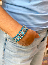 Load image into Gallery viewer, Braided bracelet luxury medium turquoise silver