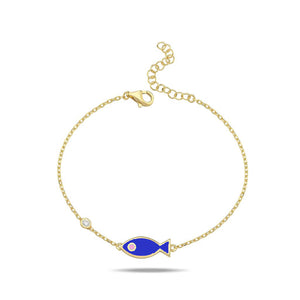 Lucky fish bracelet color blue