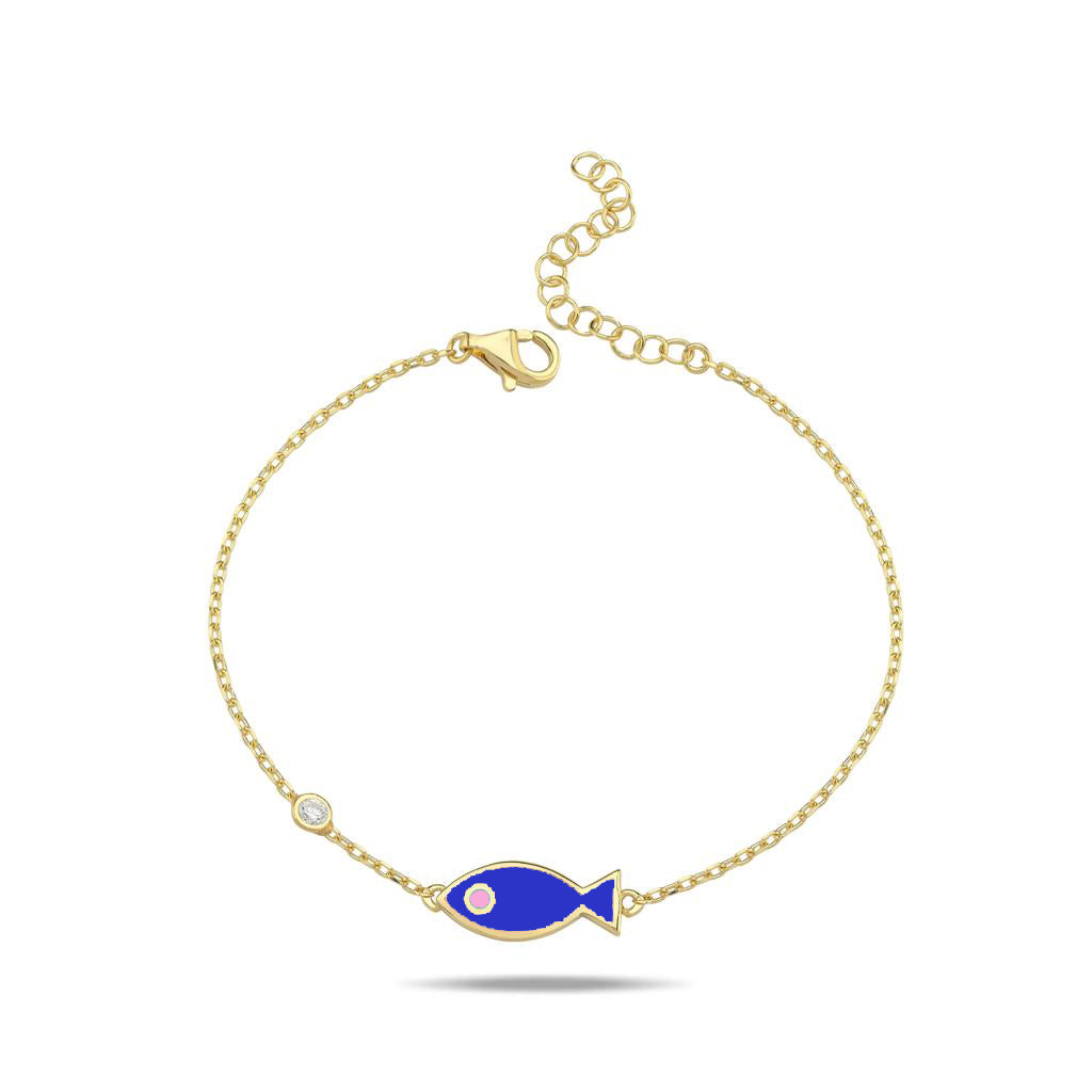 Bracciale pesciolino portafortuna blu