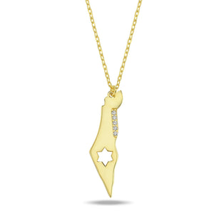 Israel map necklace
