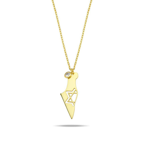 Israel map necklace