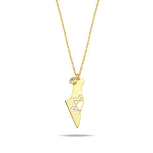 Israel map necklace
