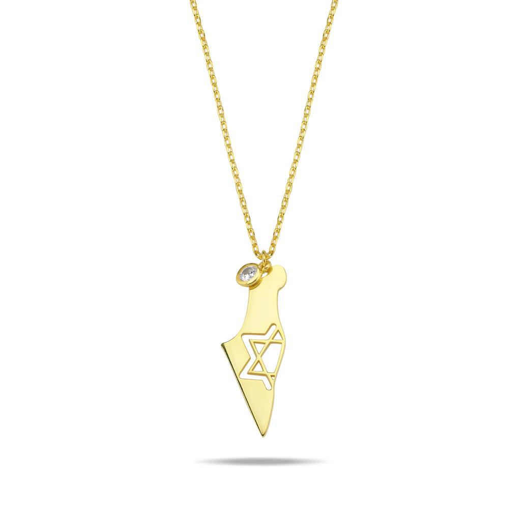 Israel map necklace