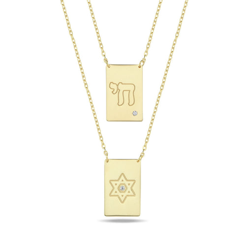 Scapolario Double necklace Chai & Maghen David