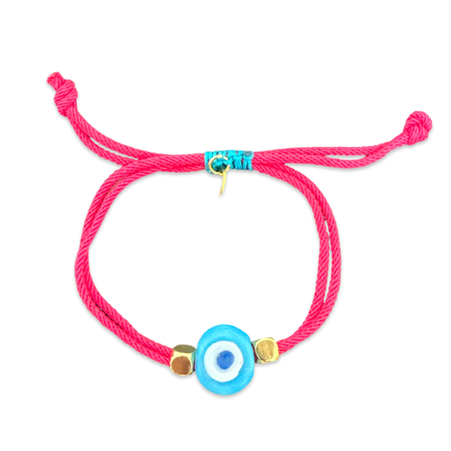 Greek eye bracelet pink small