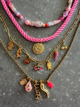 Load image into Gallery viewer, Silk chocker with Lucky eye fuxia