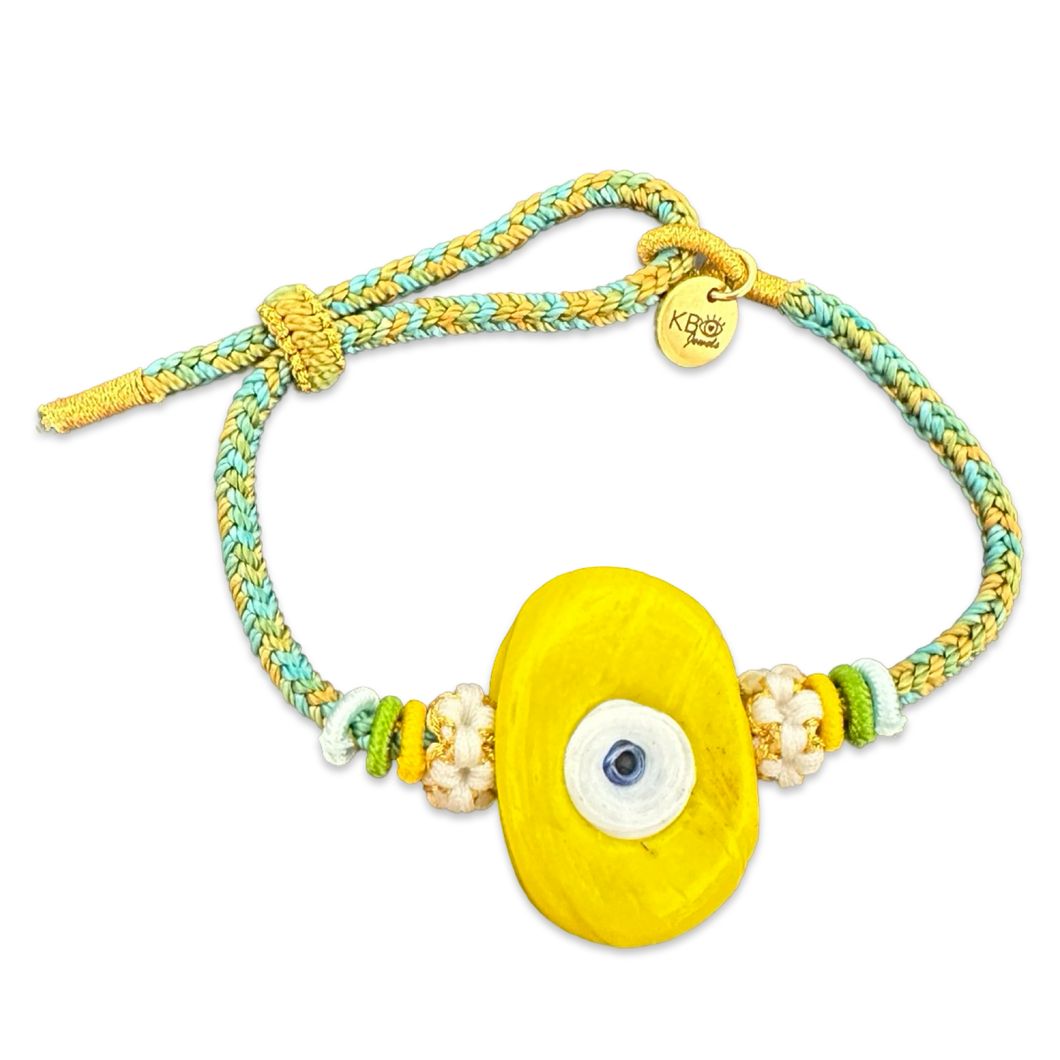 Santorini eye bracelet lurex yellow