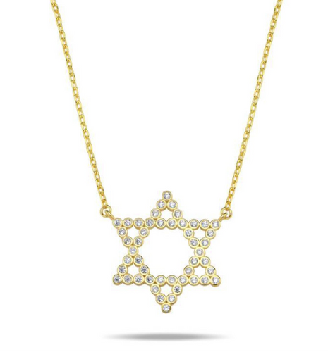 Maghen David necklace diam gold large