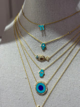 Load image into Gallery viewer, Lucky Hamsa eye necklace mini turquoise