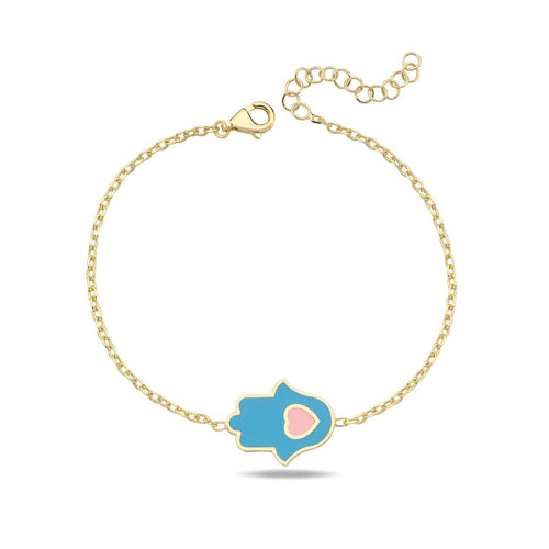 Lucky Hamsa bracelet baby blue