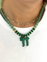 Load image into Gallery viewer, Luxury CHAI beads necklace green malachite
