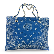Load image into Gallery viewer, Bandana book bag medium blue