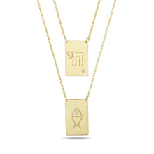 Load image into Gallery viewer, Scapolario Double necklace Chai &amp; Fish