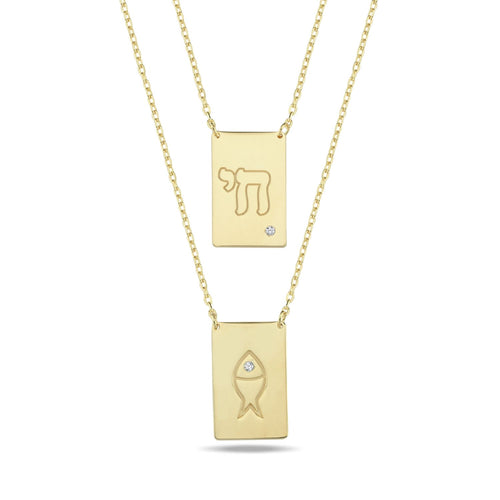 Scapolario Double necklace Chai & Fish