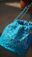 Load image into Gallery viewer, Bandana bucket bag turquoise blue