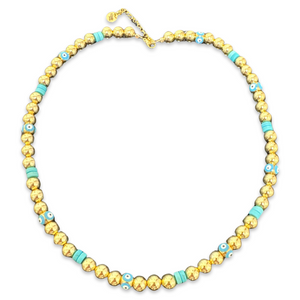 Lucky eyes turquoise gold necklace
