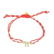 Load image into Gallery viewer, Lucky חי CHAI bracelet rope red