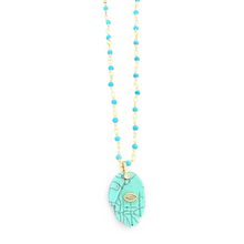 Load image into Gallery viewer, Necklace lucky hamsa turquoise