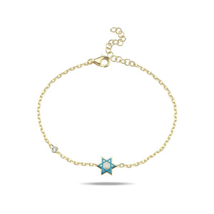 Maghen David bracelet mini turquoise