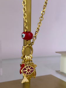 Lucky charms Necklace clasp red