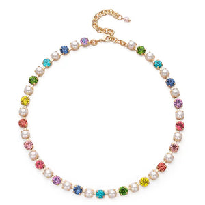 Pearls sparkle color necklace