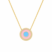 Load image into Gallery viewer, Lucky eye necklace round pink