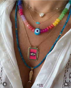 Greek Eye beads necklace rainbow