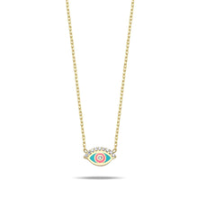 Load image into Gallery viewer, Lucky eye necklace diam turquoise