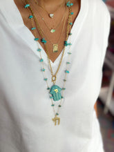 Load image into Gallery viewer, Necklace lucky hamsa CHAI turquoise