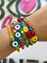 Load image into Gallery viewer, Colorful beads evil eye bracelet