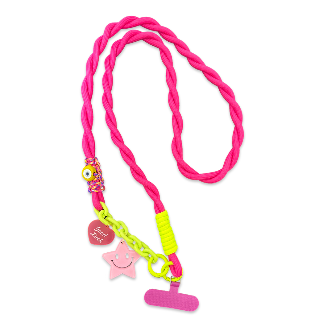 Phone charm string good luck fuxia