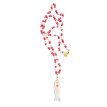 Load image into Gallery viewer, Sorrento long fish necklace pink
