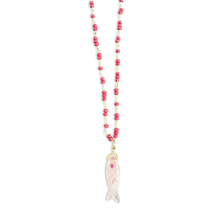 Load image into Gallery viewer, Sorrento long fish necklace pink