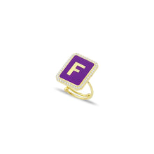 Load image into Gallery viewer, Personalized luxury letter ring enamel