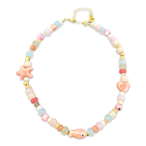 Lucky fish beads necklace pink