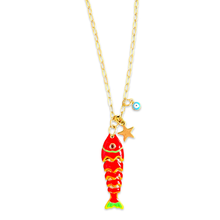 Load image into Gallery viewer, Capri lucky fish Necklace red