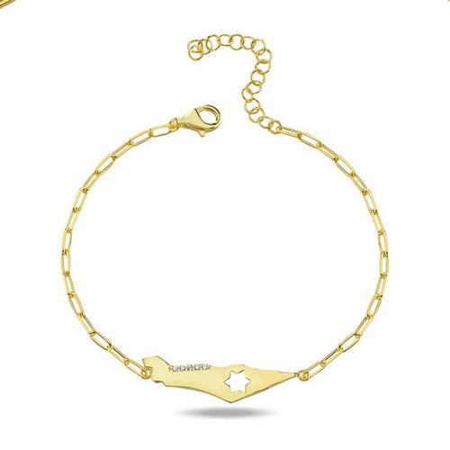 Israel map bracelet