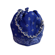 Load image into Gallery viewer, Bandana mini bucket bag medium blue