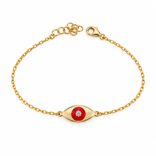 Load image into Gallery viewer, Lucky eye bracelet goldie red