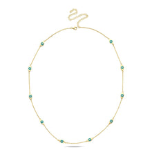 Load image into Gallery viewer, Luxury lucky eyes necklace turquoise