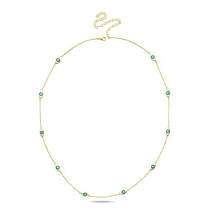 Luxury lucky eyes necklace turquoise