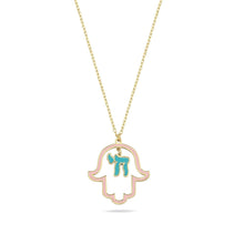Load image into Gallery viewer, Lucky Hamsa Chai necklace