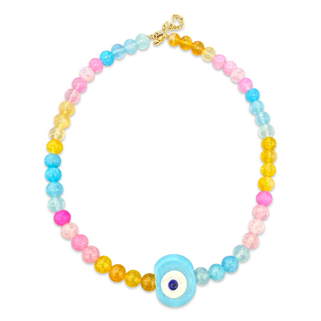 Lucky Santorini Eye beads chocker pastels