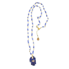 Load image into Gallery viewer, Necklace lucky hamsa blue lapis